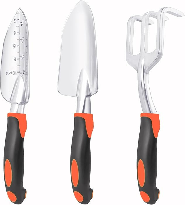 Garden Tools Set, 3 Pack Heavy Duty Gardening Tools Set Include Garden Shovel, Transplant Trowel ... | Amazon (US)