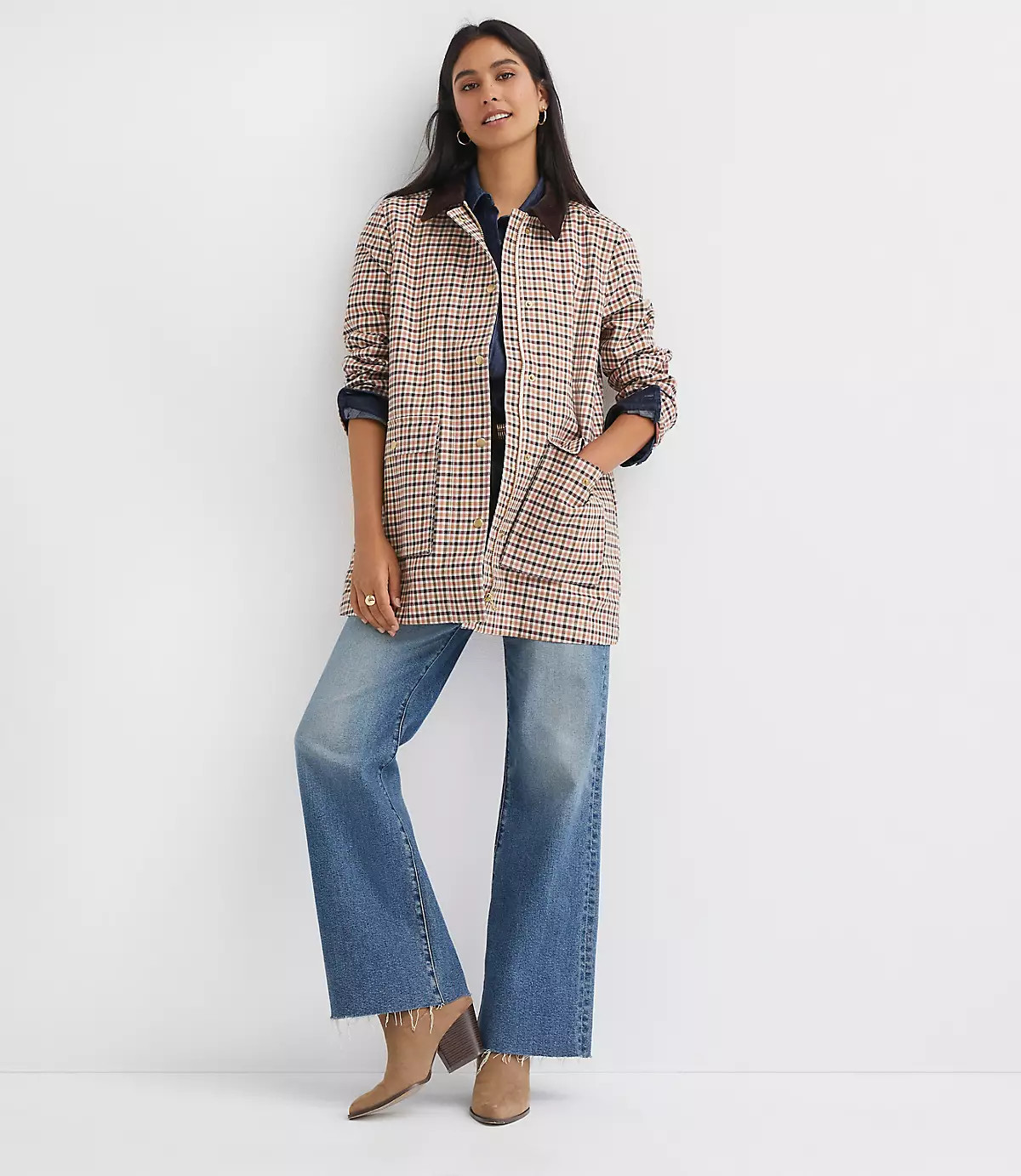 Plaid Barn Jacket | LOFT