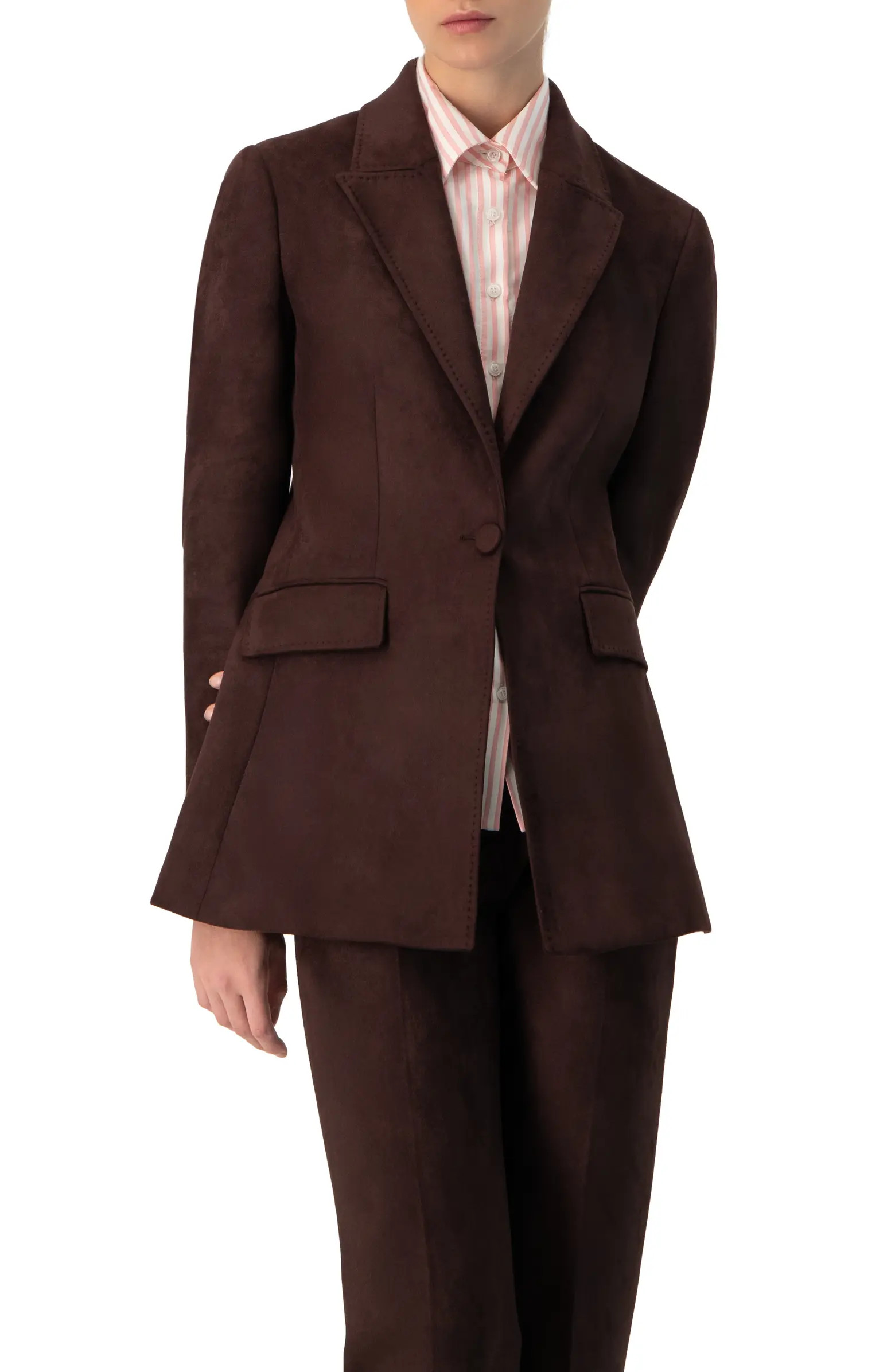 Single-Breasted Faux-Suede Blazer | Nordstrom