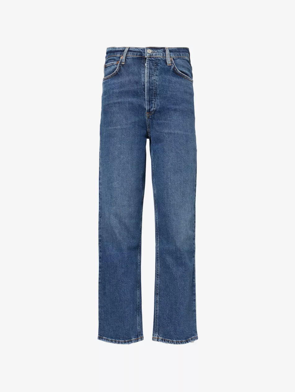 90's Pinch Waist Straight-Leg High-Rise Stretch-Denim Jeans | Selfridges