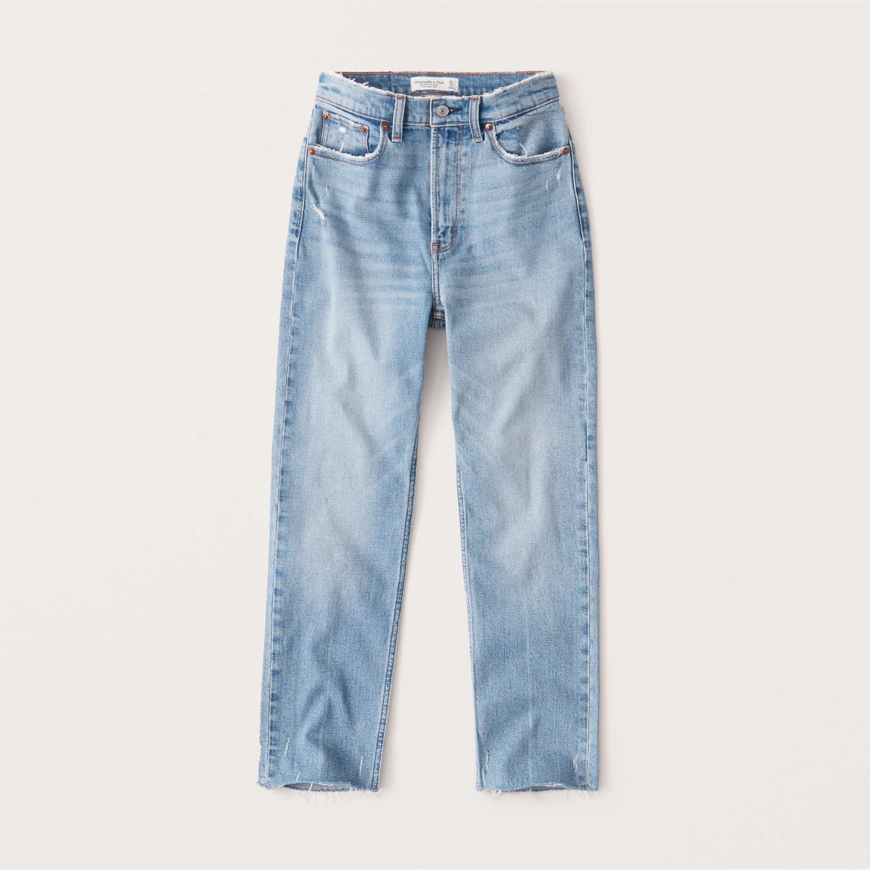 Women's Curve Love Ultra High Rise Ankle Straight Jeans | Women's Bottoms | Abercrombie.com | Abercrombie & Fitch (US)