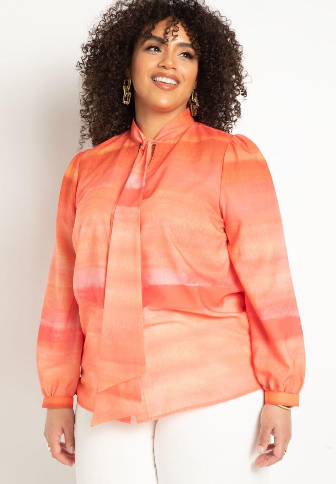 Tie Neck Blouse | Eloquii