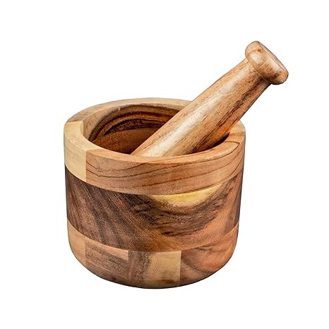 Samhita Handmade Acacia Wood Mortar and Pestle Perfect for Grinder for Herbs, Garlic, Walnut Spic... | Amazon (US)