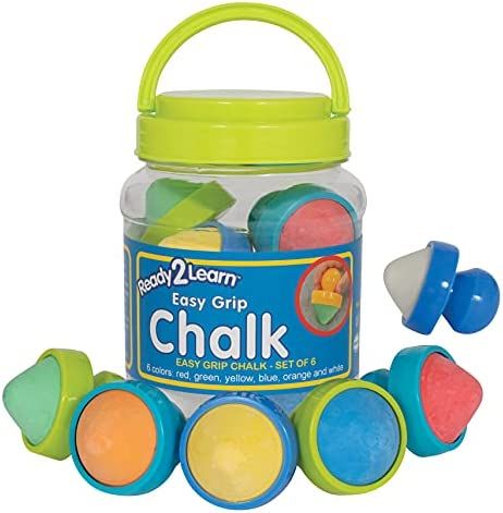 READY 2 LEARN Easy Grip Chalk - 6 Colors - 18m+ - Non-Toxic Toddler Sidewalk Chalk - Easiest to H... | Amazon (US)