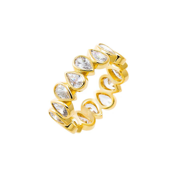 CZ Bezel Teardrop Eternity Band | Adina Eden