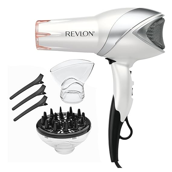 REVLON Infrared Hair Dryer with Diffuser & Concentrator - Ionic Ceramic Blow Dryer for Frizz Cont... | Amazon (US)