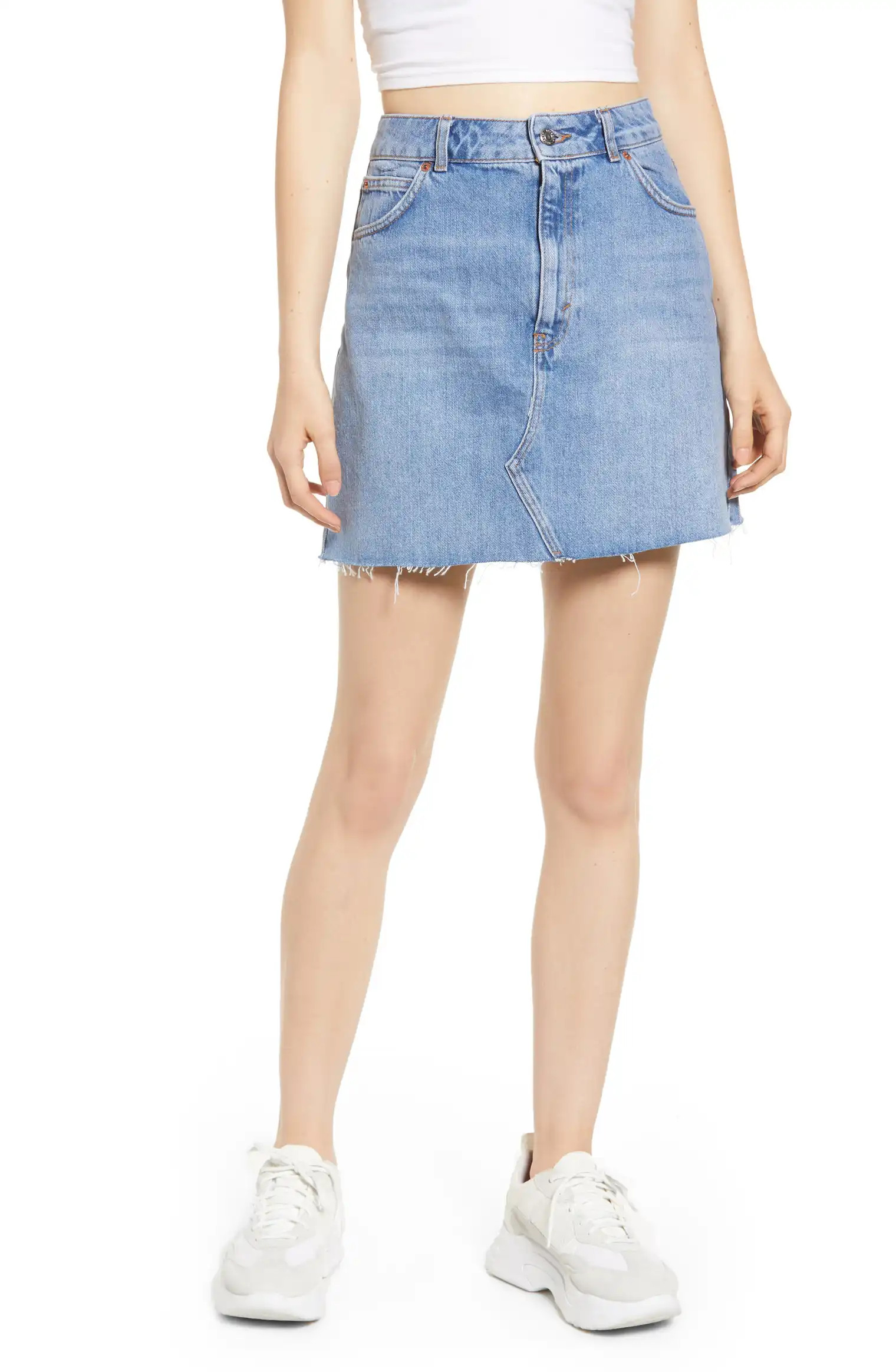 Topshop Moto Frayed Hem Miniskirt | Nordstrom | Nordstrom