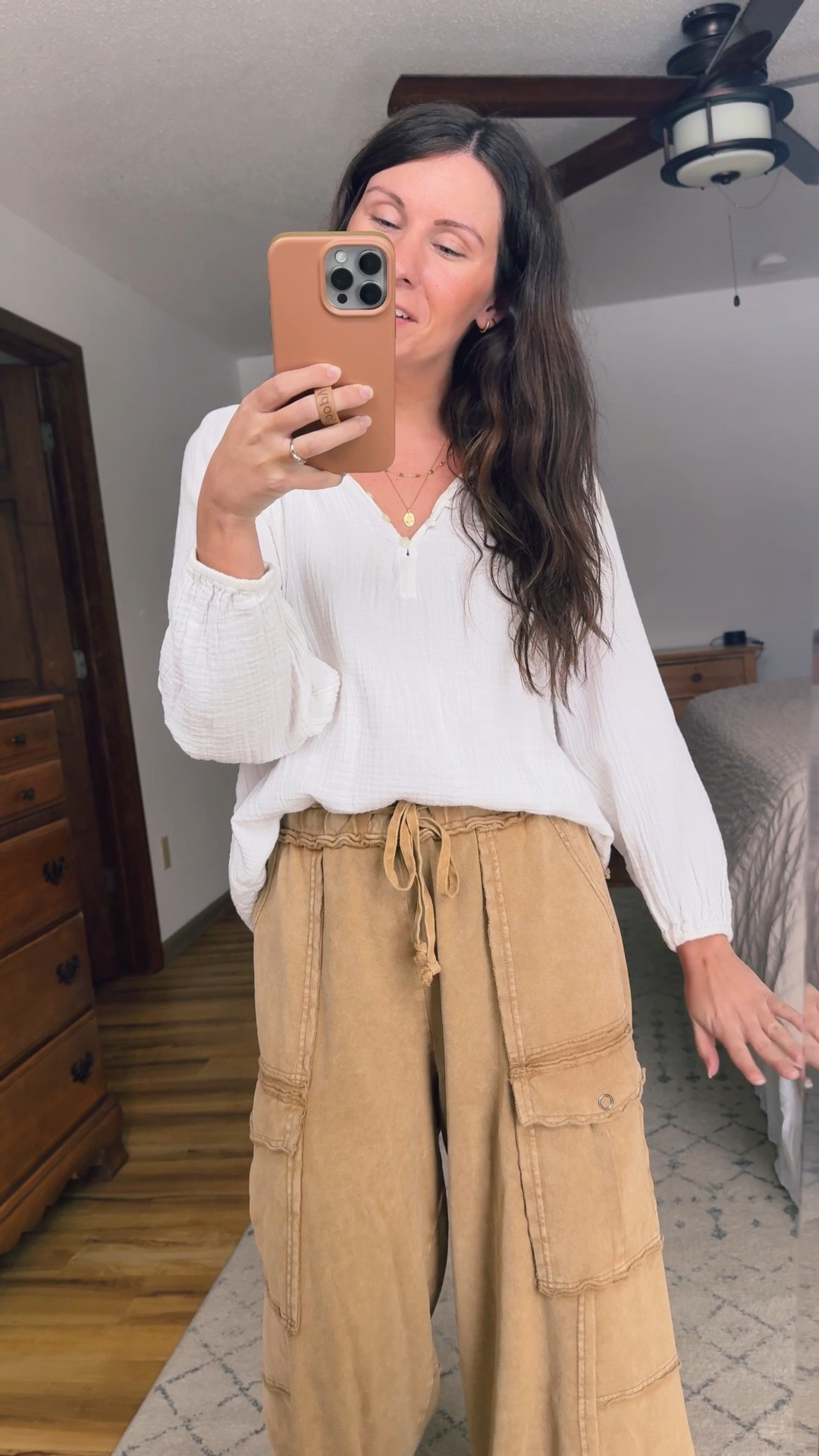 My gauzy cotton blouse is older, linked a bunch of similar ones. Size xs. My pants are size xs and my ugg Tasmans are size 6.

#LTKgrwm #LTKootd #LTKPetite
