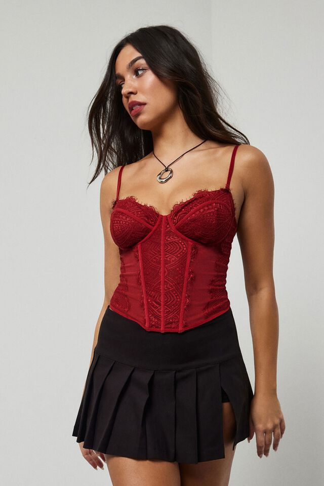 Chrishell Lace Mesh Bustier | Garage Clothing