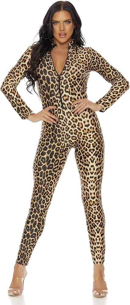 Forplay Women's Leopard Zipfront Catsuit | Amazon (US)