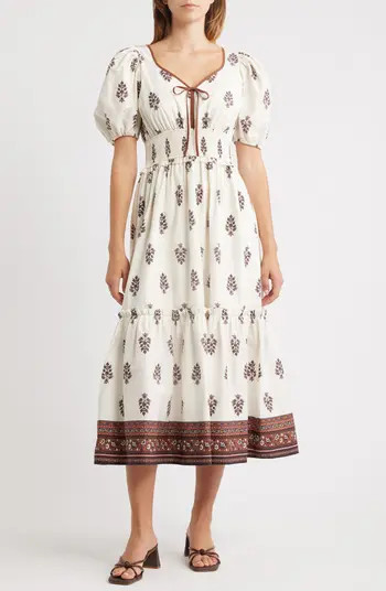 Smocked Puff Sleeve Maxi Dress | Nordstrom