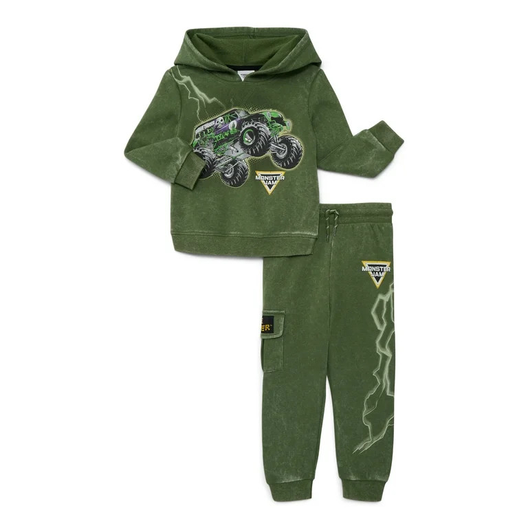 Monster Jam Boys Hooded Graphic Sweatshirt and Jogger Pants Set, 2-Piece, Sizes 6-12 - Walmart.co... | Walmart (US)