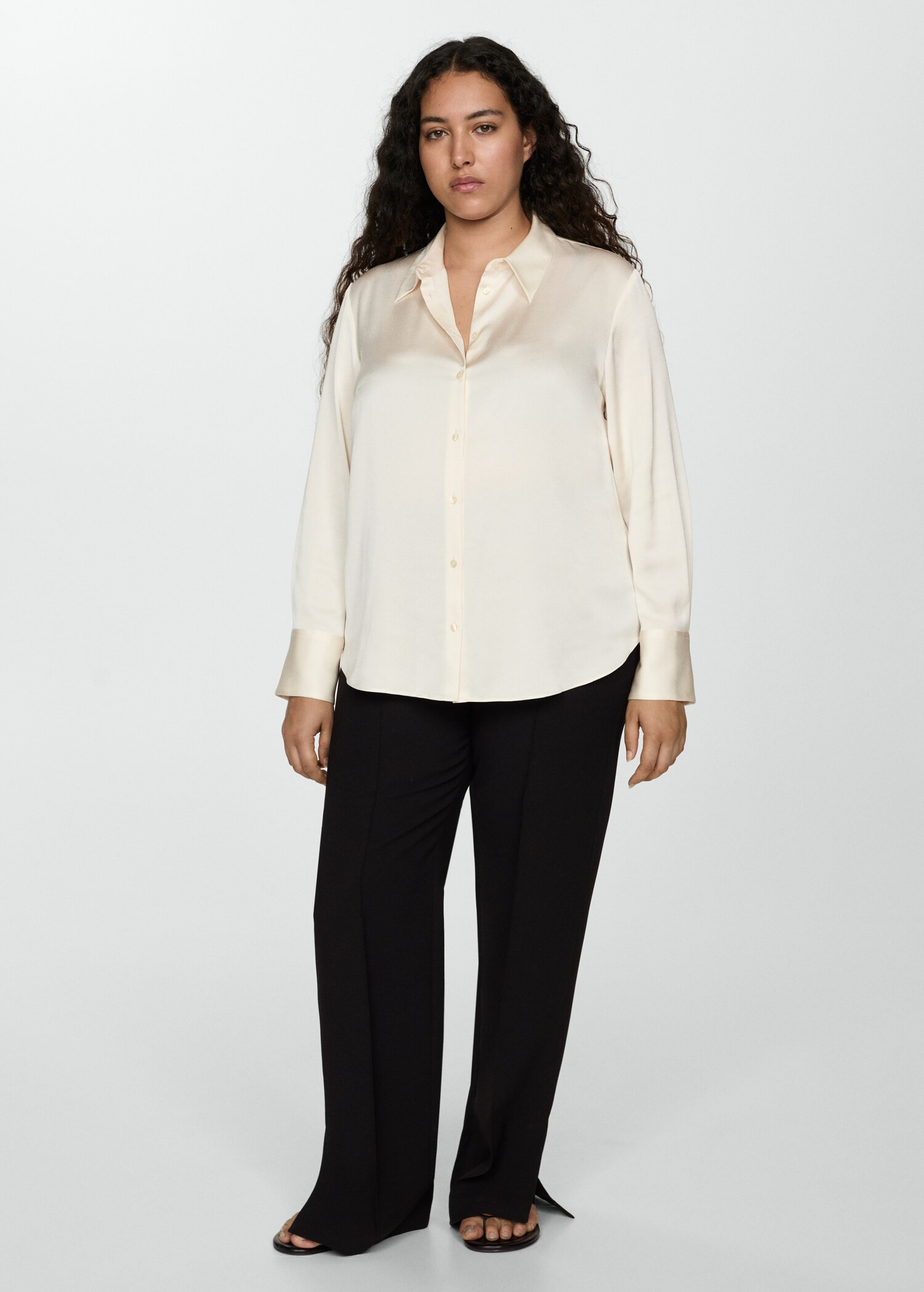 Satin finish flowy shirt | MANGO (US)