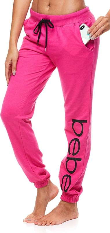 bebe Womens Sweatpants French Terry Jogger Lounge Sleep Pajamas | Amazon (US)