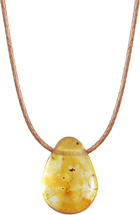 Sacina Boho Trendy Yellow Teardrop Glass Choker Necklace, Hippie Necklace, Summer Necklace, Beach... | Amazon (US)
