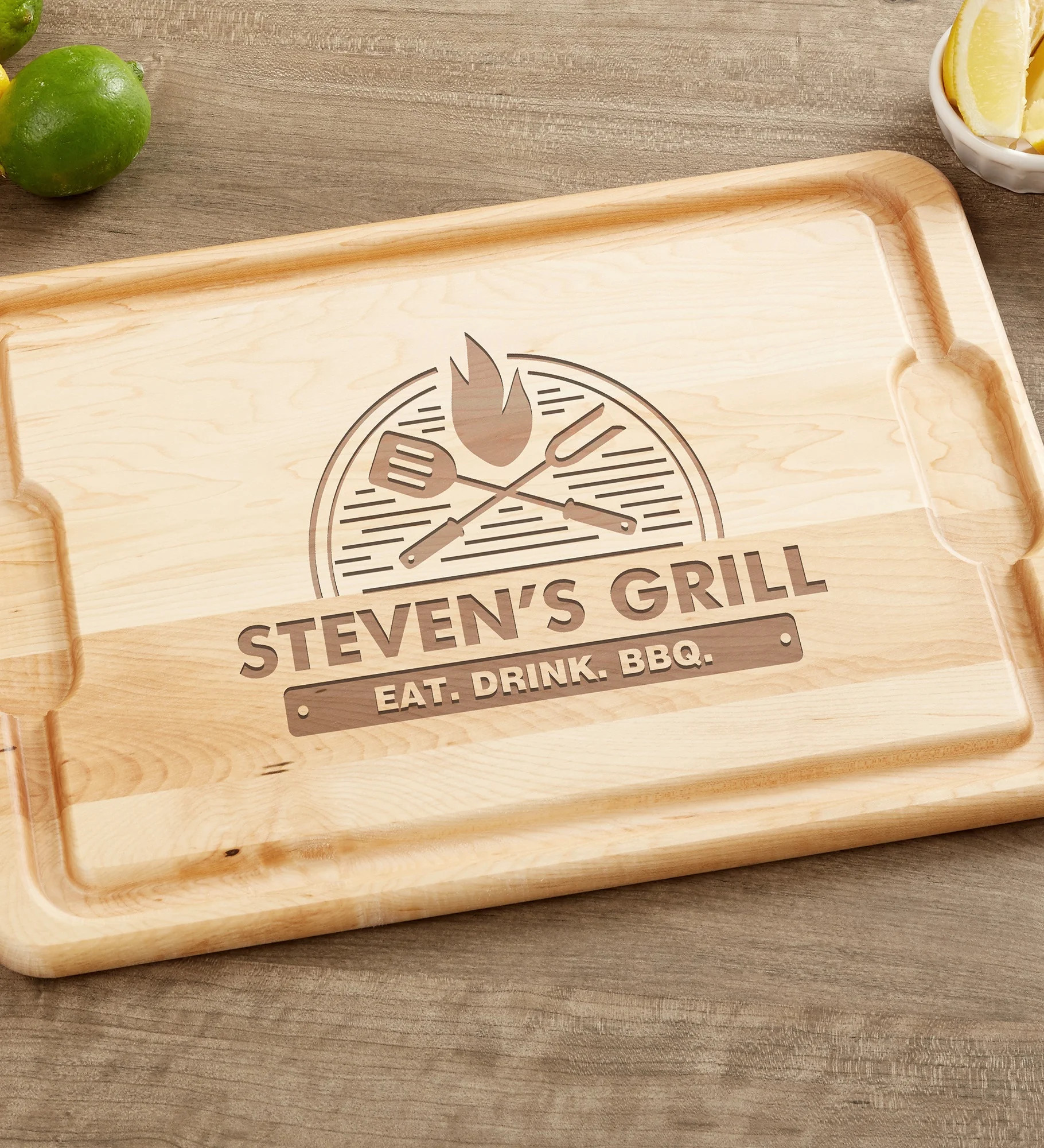 Description The Grill Personalized Hardwood Cutting Board makes an impressive addition to your g... | 1800flowers.com