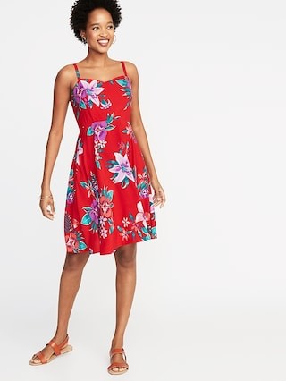 Fit & Flare Printed Cami Dress for Women | Old Navy US