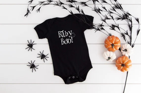 Baby Boo Infant Bodysuit  BLACK ONESIE Halloween Onesie - Etsy | Etsy (US)