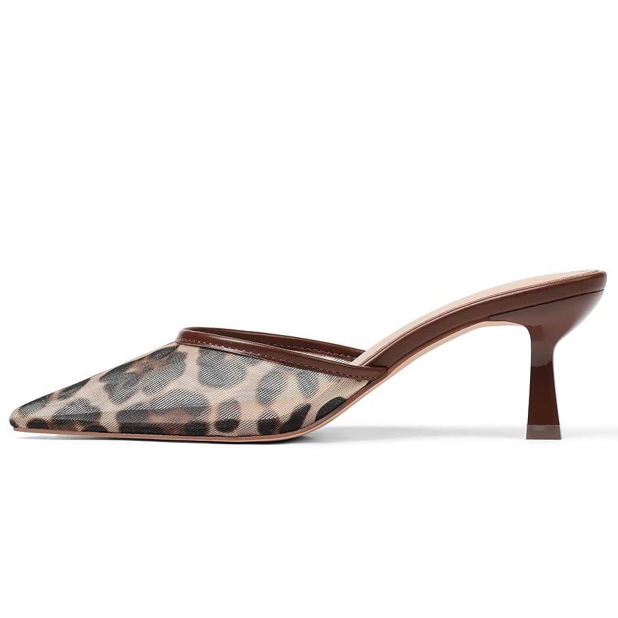 VOMIRA Black Kitten Heels for Women Closed Pointed Toe Stiletto Heels Black Mules for Women Slip ... | Amazon (US)