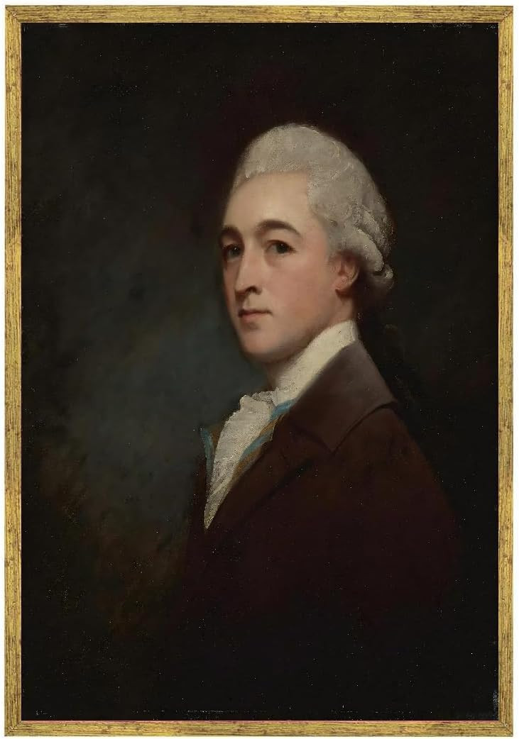 18th Century Gentleman Portrait Wall Art, Black Framed Canvas Print | Amazon (US)