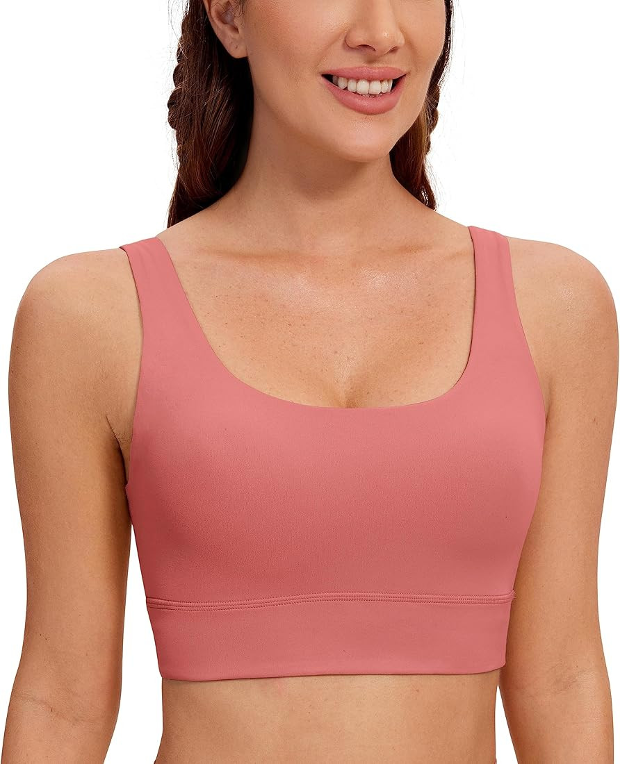 CRZ YOGA Butterluxe Womens U Back Sports Bra - Scoop Neck Padded Low Impact Yoga Bra Workout Crop... | Amazon (US)