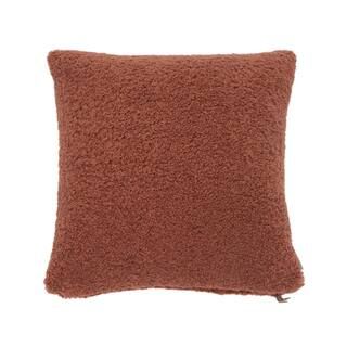 EVERGRACE Brown Teddy Sherpalux 20 in. x 20 in., Copper Brown | The Home Depot