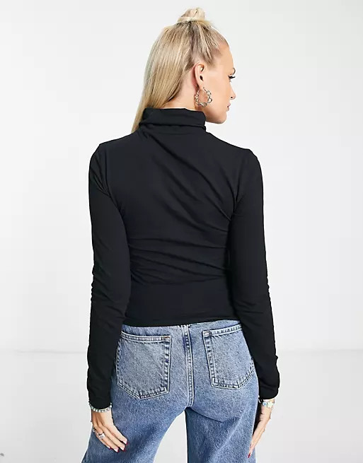 COLLUSION long sleeve roll neck top in black | ASOS (Global)
