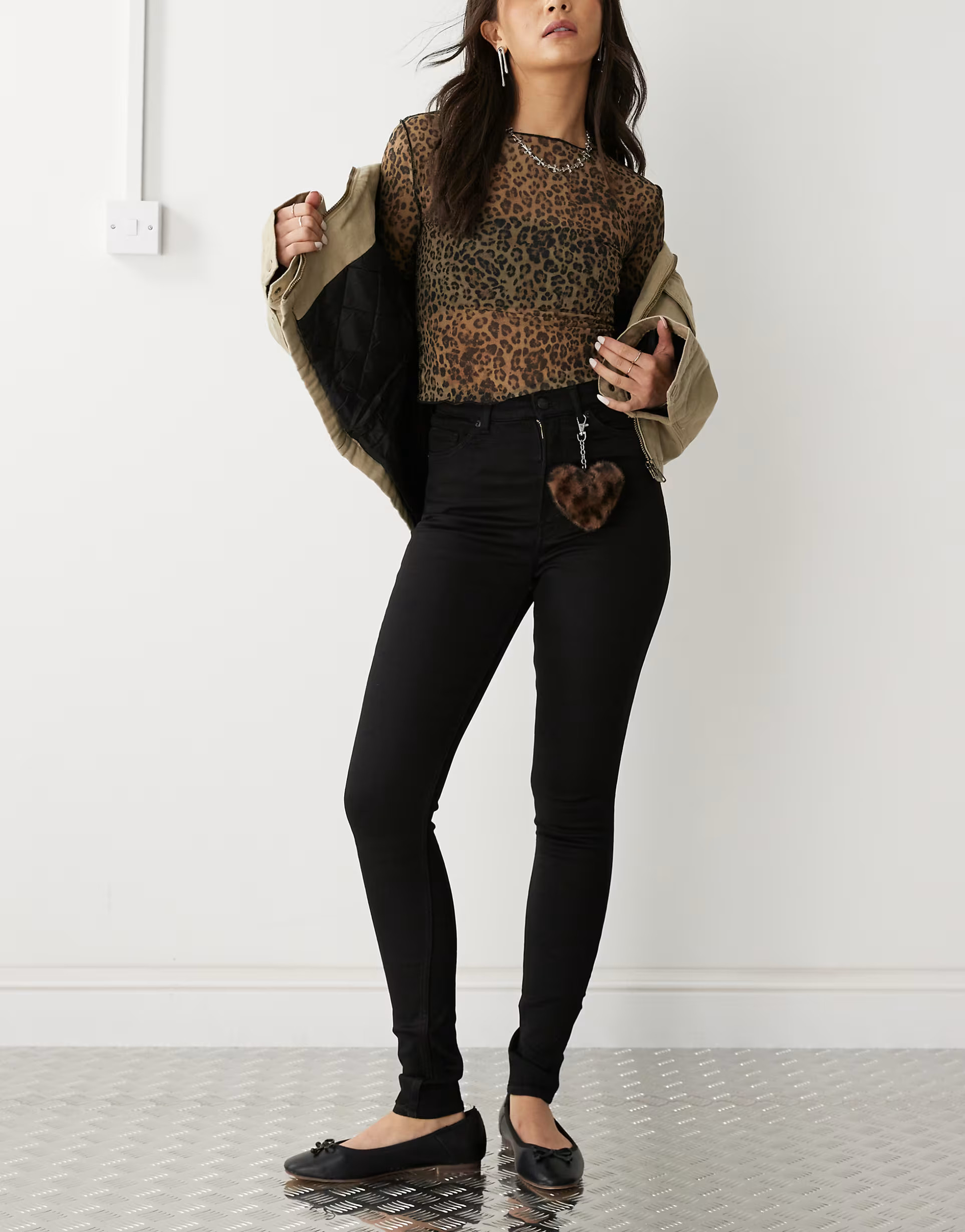 Monki Oki high rise skinny jeans in black | ASOS (Global)