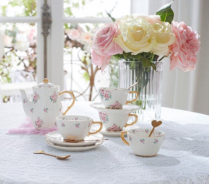 LoveShackFancy Floral Tea Party Set | Pottery Barn Kids