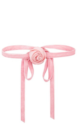 Silk Rosette Ribbon Choker in Dusty Rose | Revolve Clothing (Global)