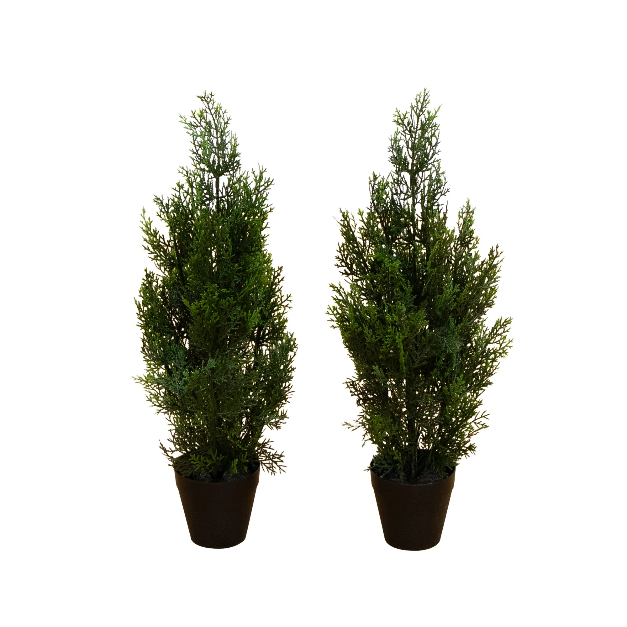 Artificial Cedar Pine Tree UV Resistant (Indoor/Outdoor) - Set of 2 | Wayfair North America