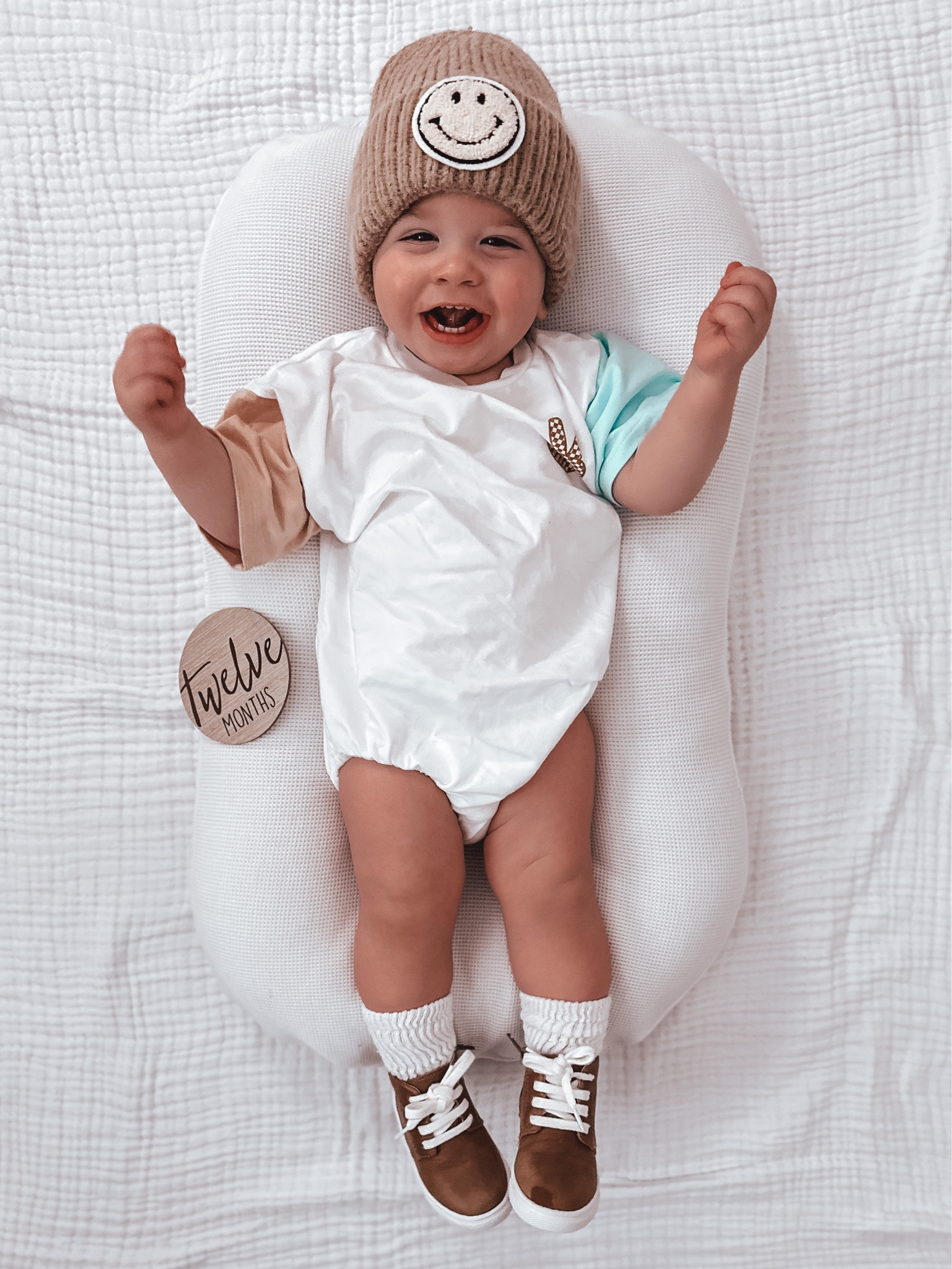 Follow us on Instagram for more outfit inspo @tayyy813

Age in Photo: 12M
Romper Size: 2T
Shoe Size: 5

baby boy outfit, cute baby clothes, baby fashion, baby style, baby boy style, beanie, baby boy fashion, 12 months, smiley, aesthetic baby, neutral baby clothes, beige baby clothes, first birthday

#LTKbaby #LTKstyletip #LTKkids