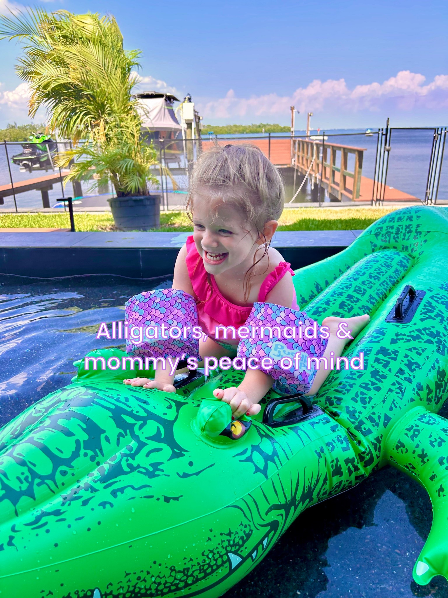 Finley’s summer essentials: her favorite Bluey swimsuit from Target, the cutest mermaid floaties keeping her safe, and the alligator raft that’s basically her new bestie. Pool days just got easier (and cuter). Linked everything for your next splashy adventure!

#LTKFamily #LTKKids #LTKSeasonal