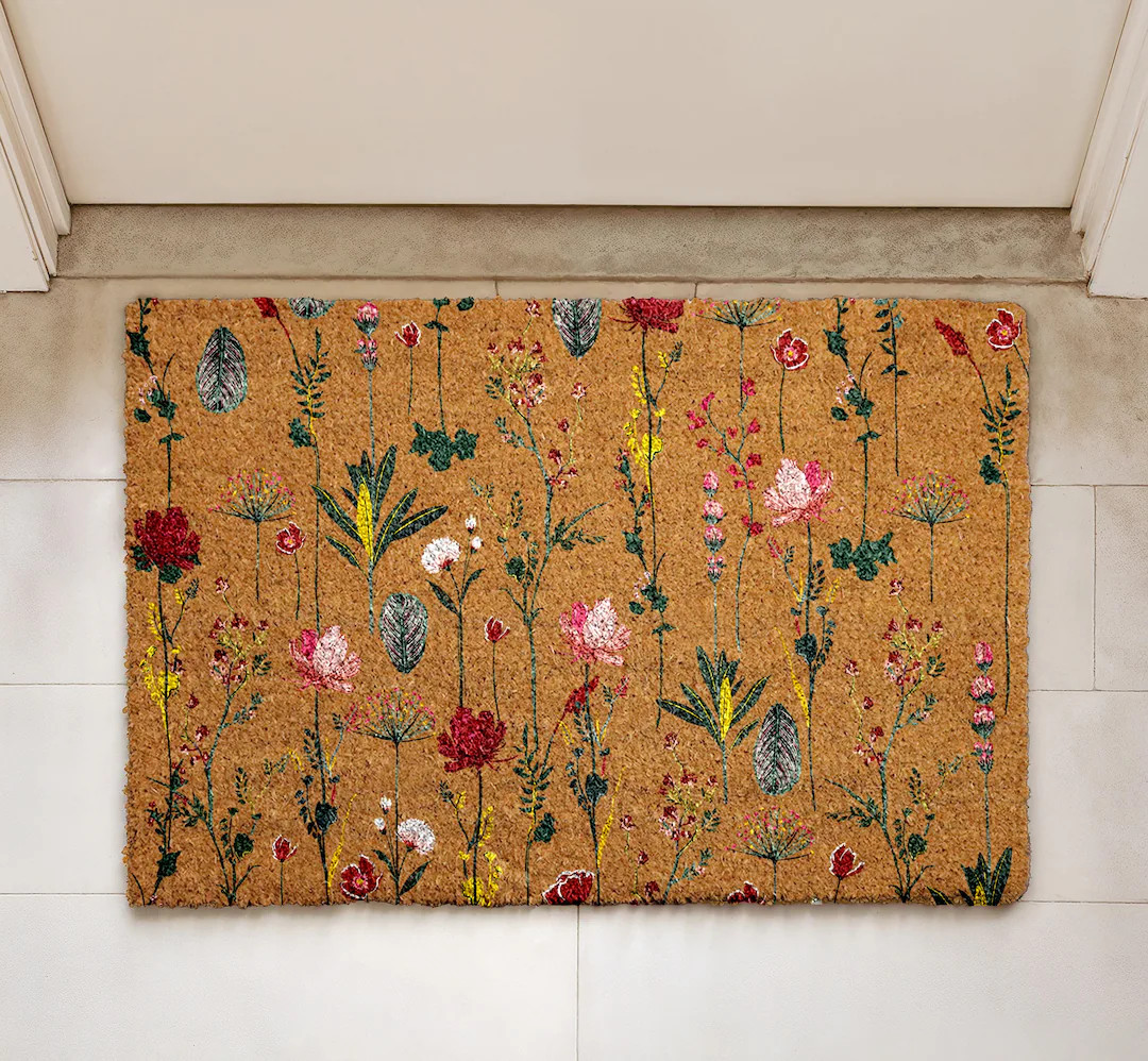 Wildflower Pattern Doormat, Boho Floral Welcome Mat, Spring Blossom Home Decor, Colorful Flowers ... | Etsy (US)