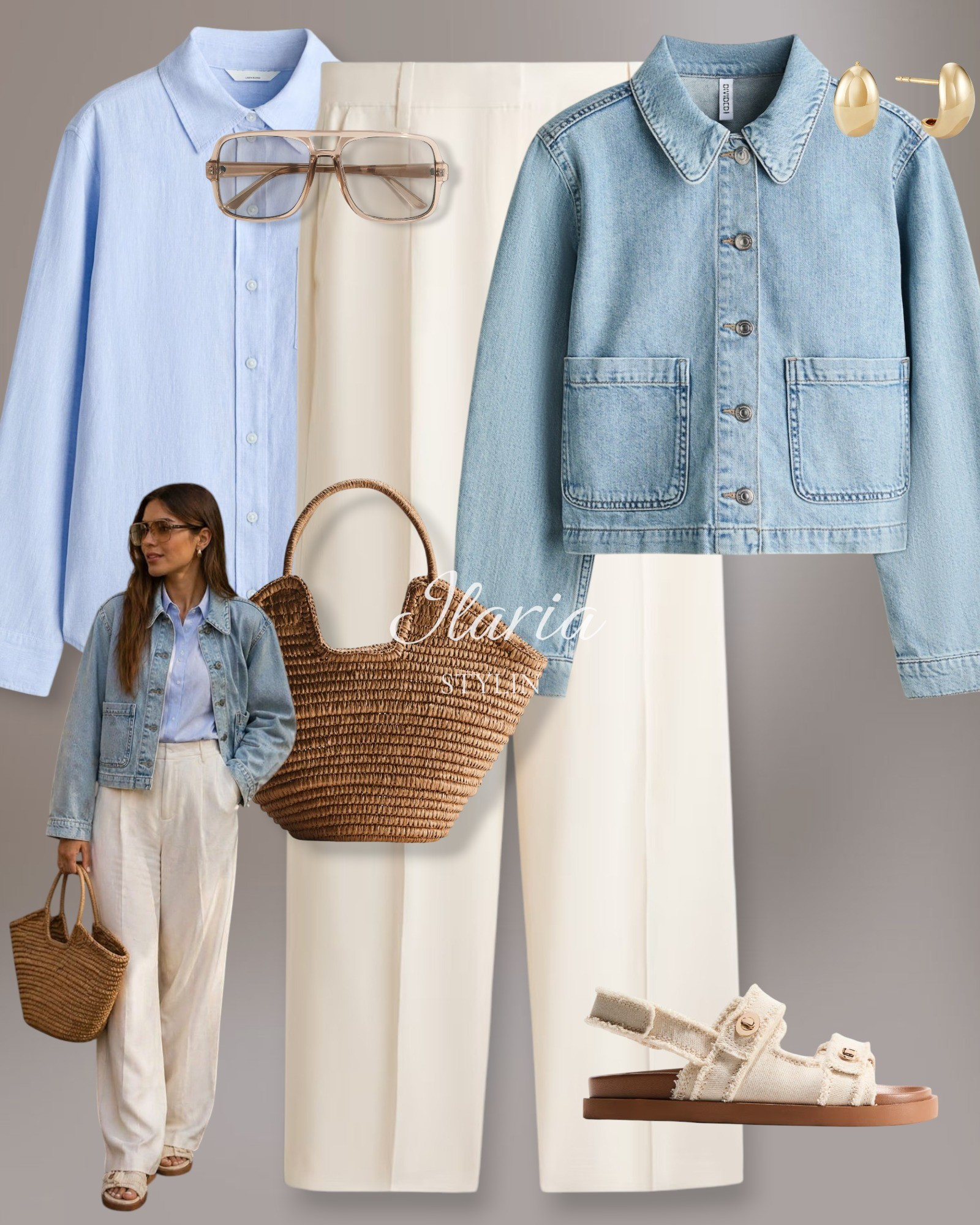 Modern Retro Outfit Inspired | Linen Shirt & Denim Jacket 🐚🩵

outfit ideas, spring outfit, summer outfit, denim jacket, light denim jacket, blue shirt, linen-blend shirt, white pants, dress pants, cream sandals, twill sandals, straw bag, bucket bag, handbag, casual outfit, casual chic outfit

#LTKootd #LTKSeasonal #LTKU