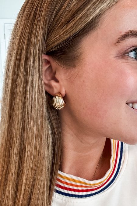 Gold earrings. Hoop earrings. Everyday earrings  

#LTKsalealert