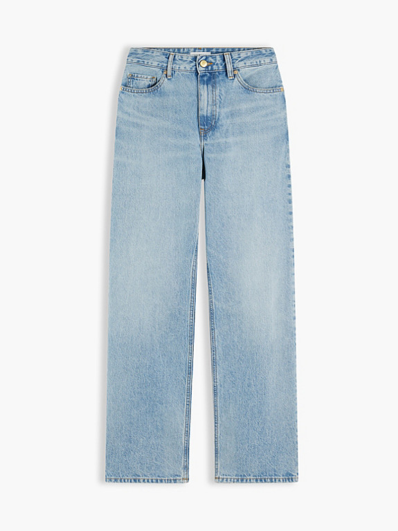 Gold-Tone Button Mid Rise Loose Straight Jeans | Blue | Tommy Hilfiger | Tommy Hilfiger UK