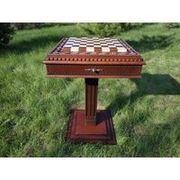 Wooden Chess Table ""Battle For Kings"", 2 Drawers-storage Pieces Ash Solid Wood Set Exclusive Anniversary, Wedding Gift Him | Etsy (US)