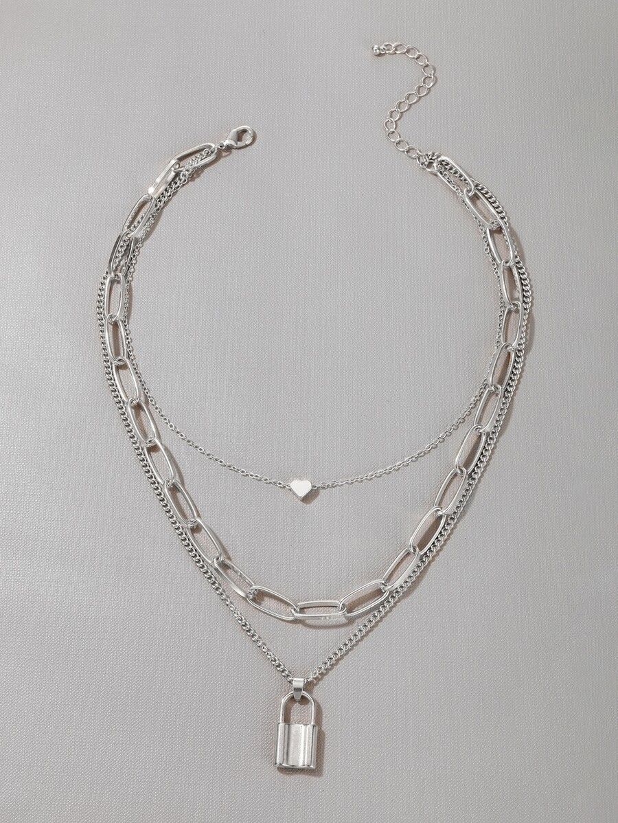 Lock Charm Layered Necklace | SHEIN