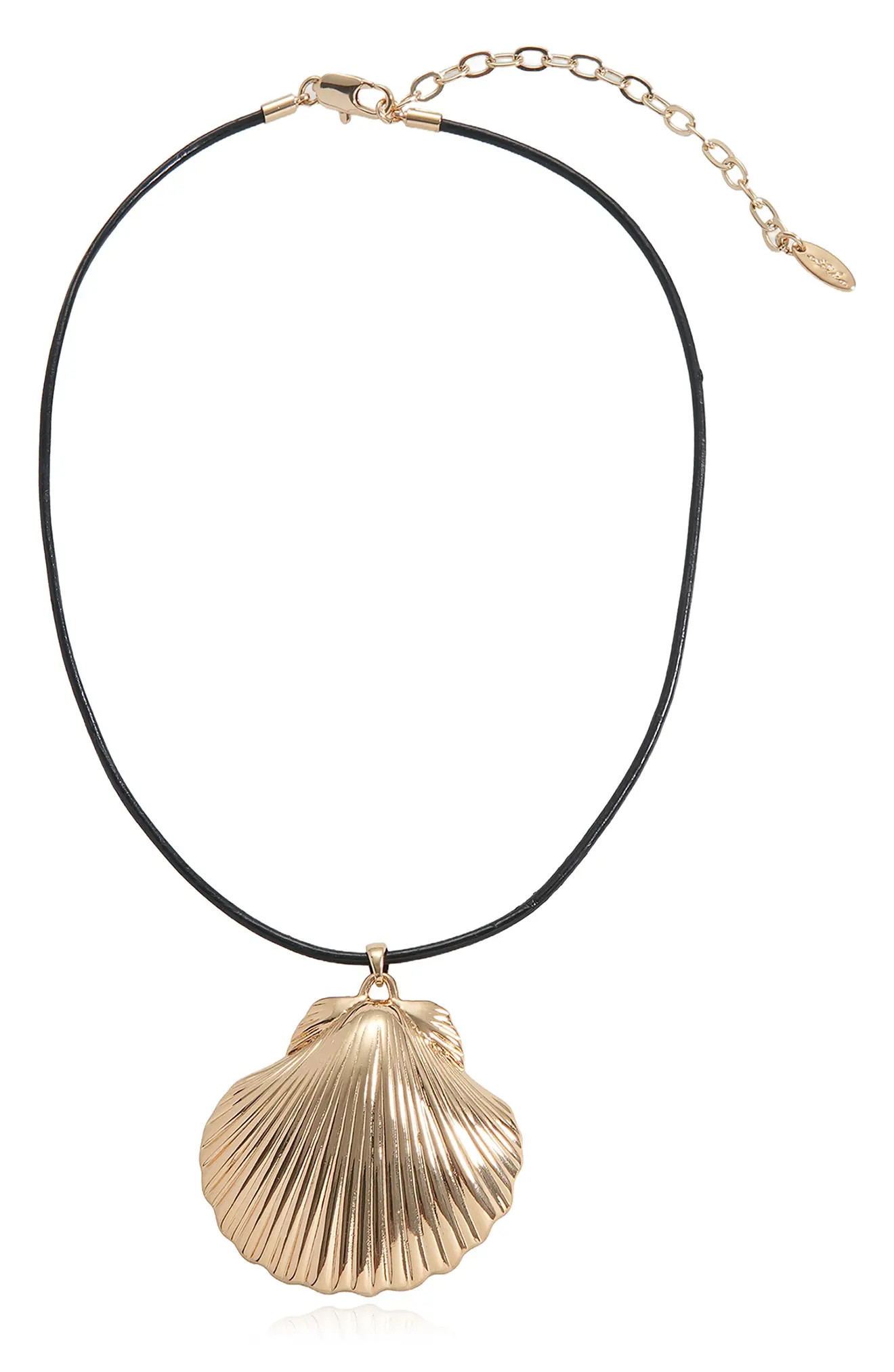Ettika Clam Shell Pendant Leather Cord Necklace (Women) | Nordstromrack | Nordstrom Rack