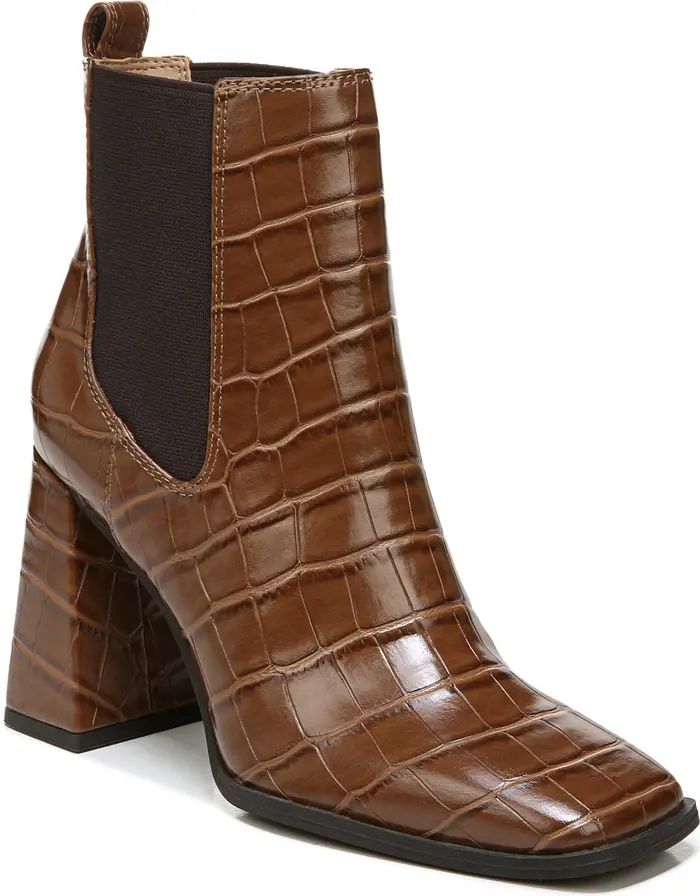 CIRCUS BY SAM EDELMAN Polly Croc Embossed Block Heel Boot | Nordstromrack | Nordstrom Rack