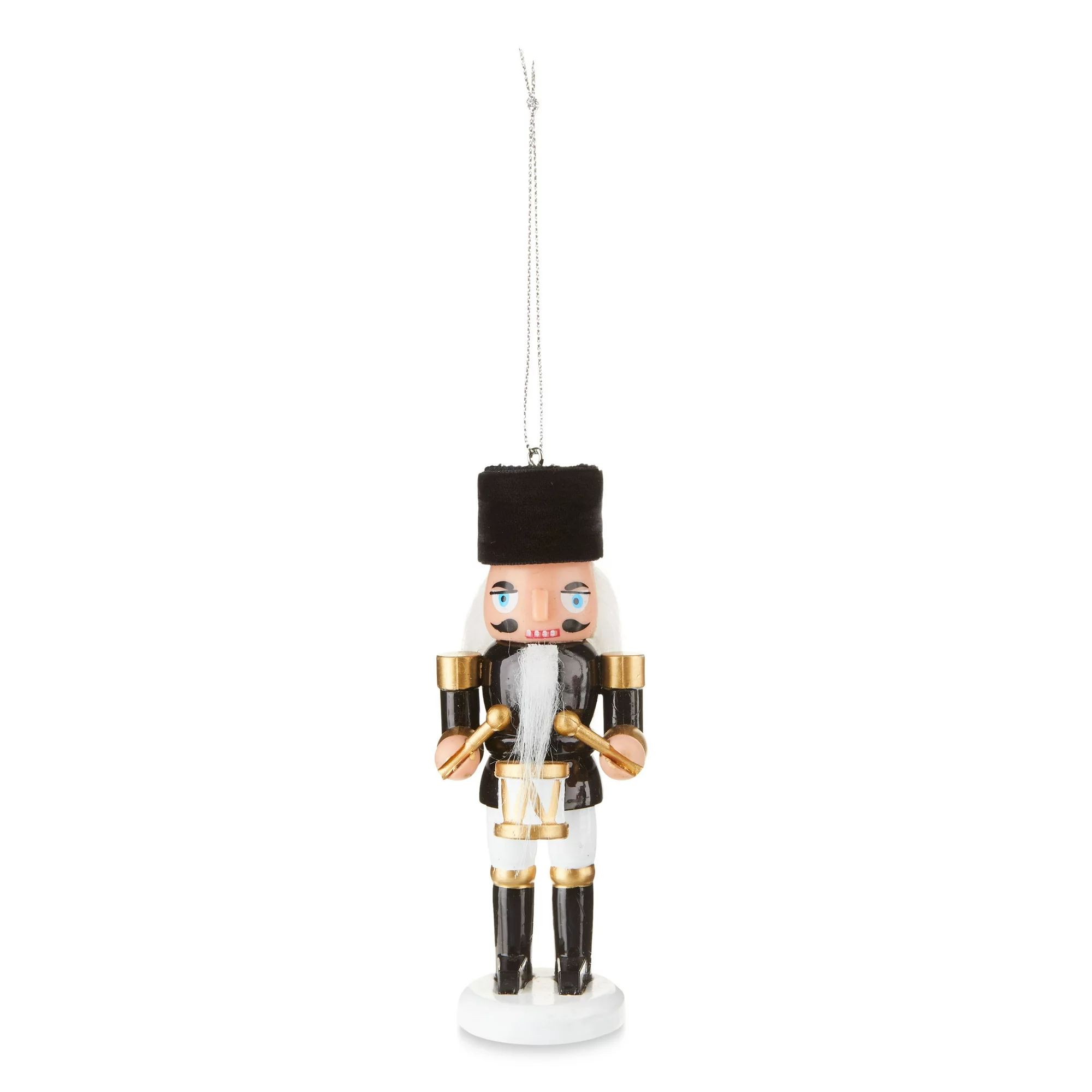 Black & Gold Nutcracker Drummer Christmas Ornament, 4.5", by Holiday Time | Walmart (US)