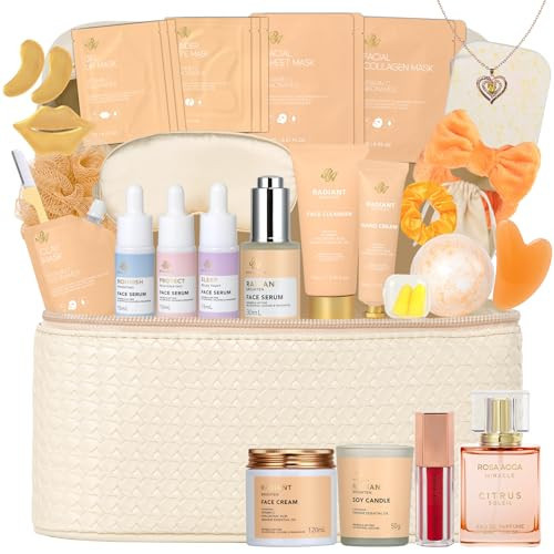 33 Pcs Mother's Day Gift for Mom, Bath & Body Gift Set for Women, Home Spa Kit, Hydrating Skin Care Gift Set, Self Care Basket, Beauty Bag, Valentines, Birthday, Anniversary, Christmas, Wife | Amazon (US)
