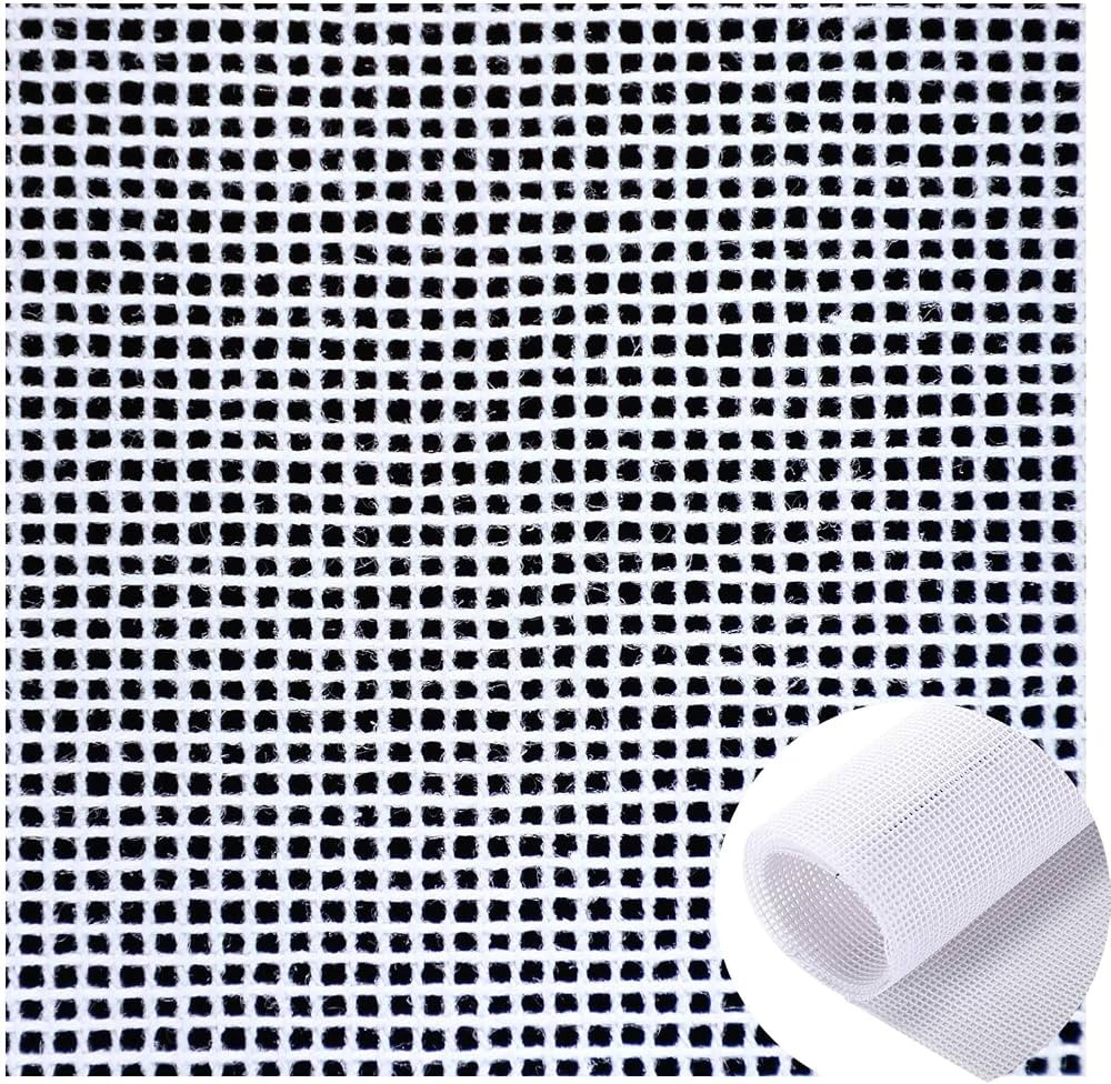 Needlepoint Canvas 14 Mesh Blank White Canvas Polyester Cotton Twist Interlock for Embroidery, Kn... | Amazon (US)