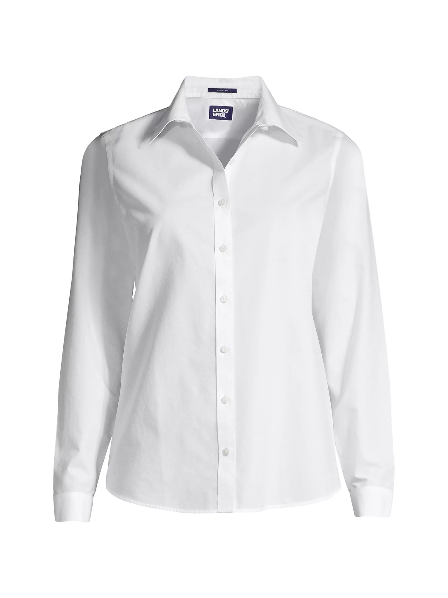 Lands' End Women's Wrinkle Free No Iron Button Front Shirt | Walmart (US)