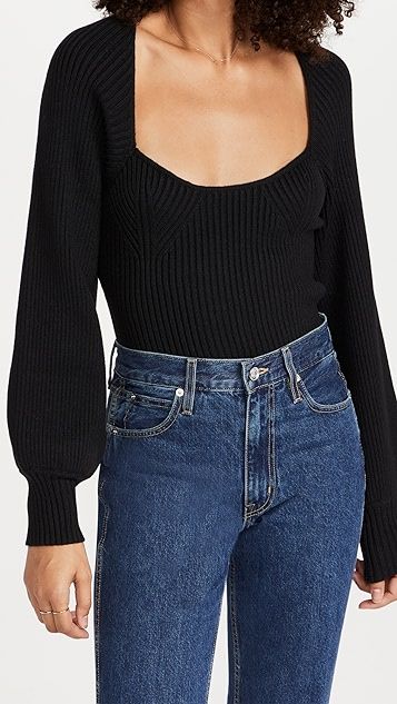 Balloon Sleeve Knitted Top | Shopbop