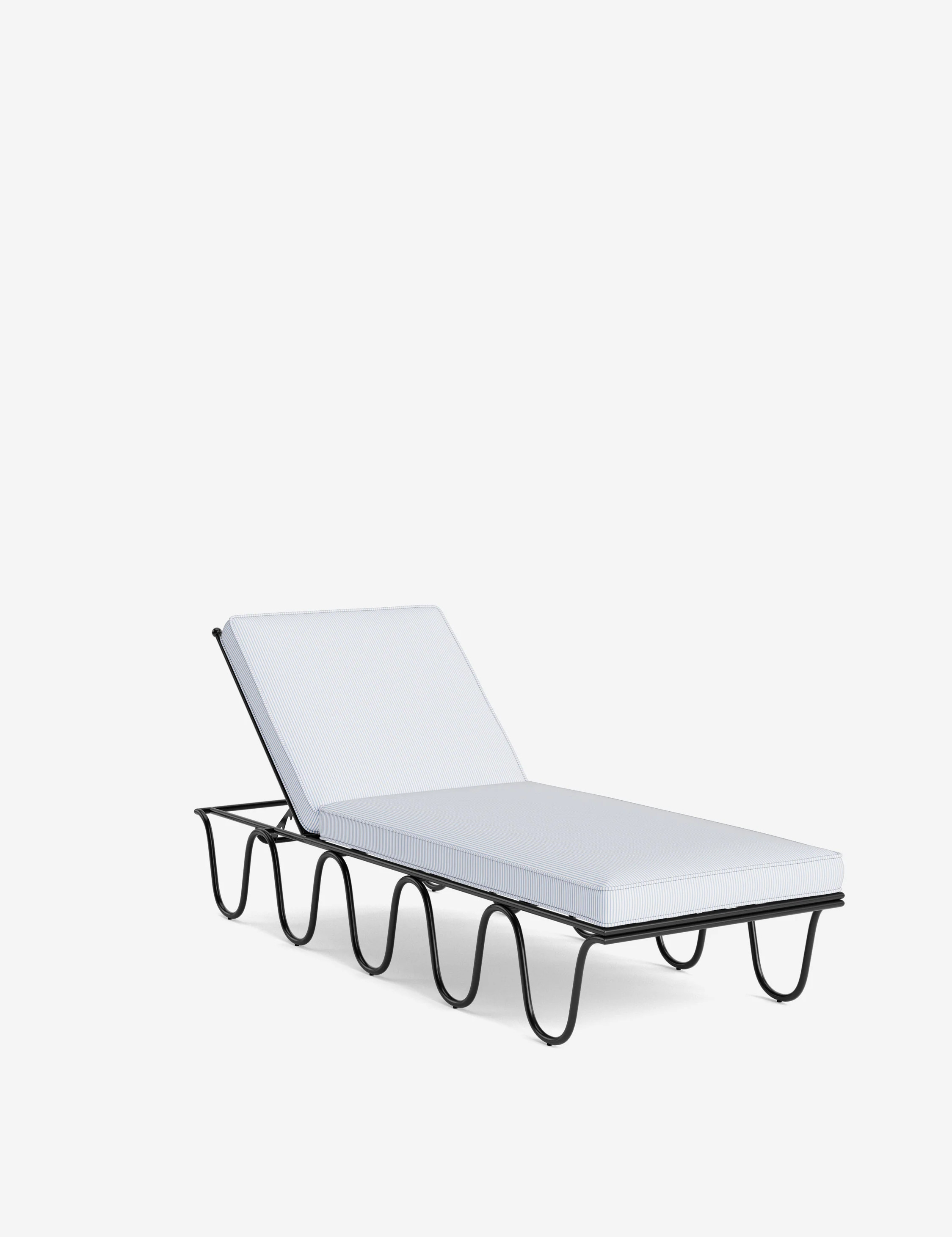 Peggy Outdoor Chaise by Sarah Sherman Samuel, Ice Blue Perennials Jake Stripe | Lulu and Georgia 