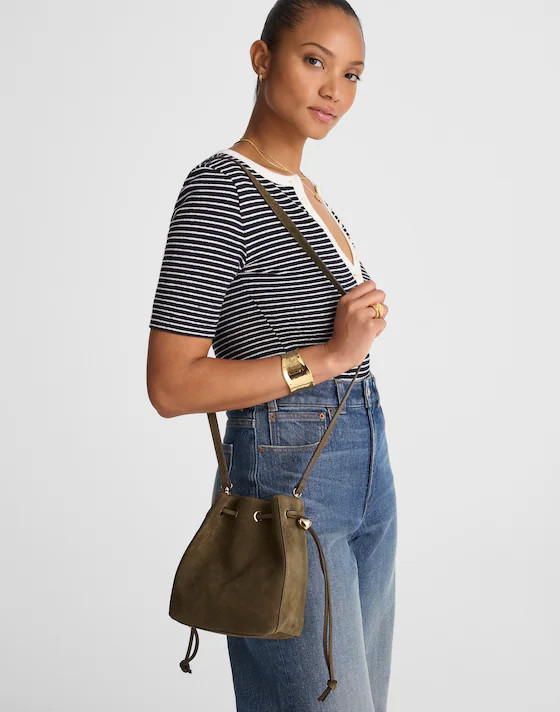 The Mini Drawstring Crossbody Bucket Bag | Madewell | Madewell