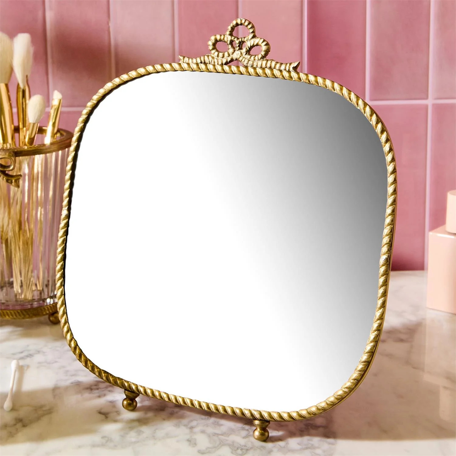 Antique Gold Finish Vanity Table Mirror | Paynes Gray Inc