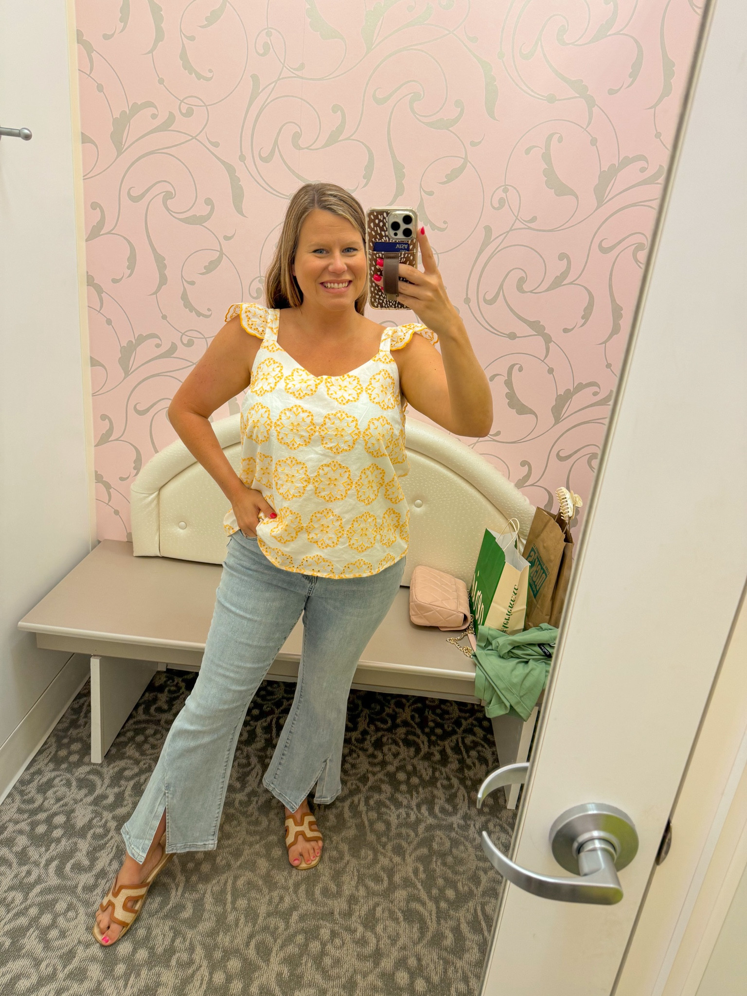 Summer Outfit | Denim Jeans 
Love the eyelet details and sweetheart neckline of this tank. This jeans are a new fav! 

#LTKStyleTip